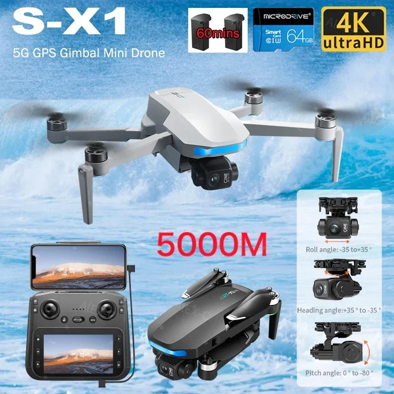 Drone X1 Rc - S-X1 Mini Drone 8K Professional 3-Axis