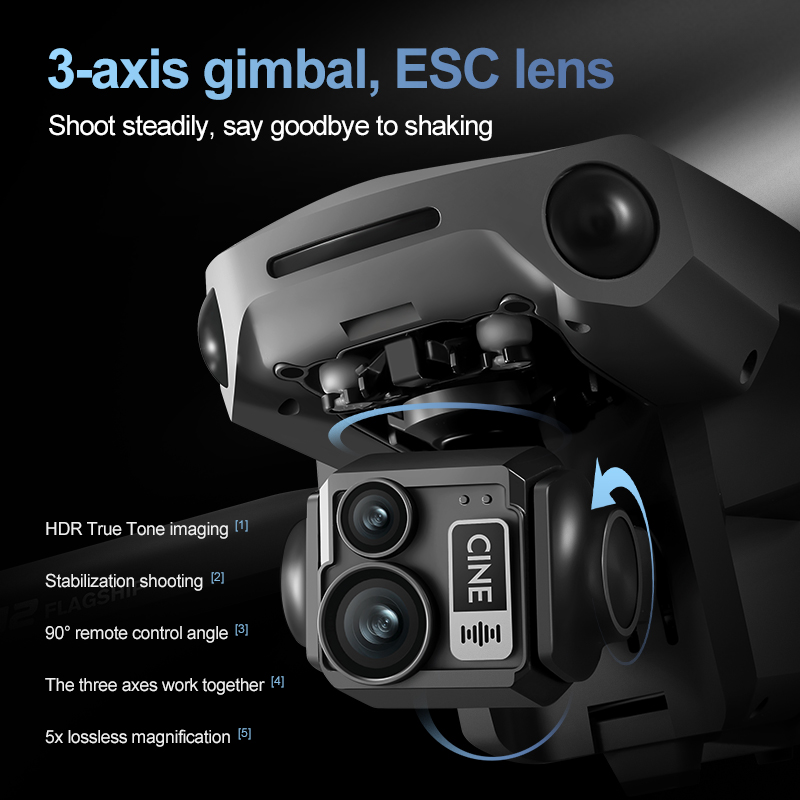 8K 3 Axis Gimbal Brushless 7.2 - Drone Rc Gps ulasan dan harga