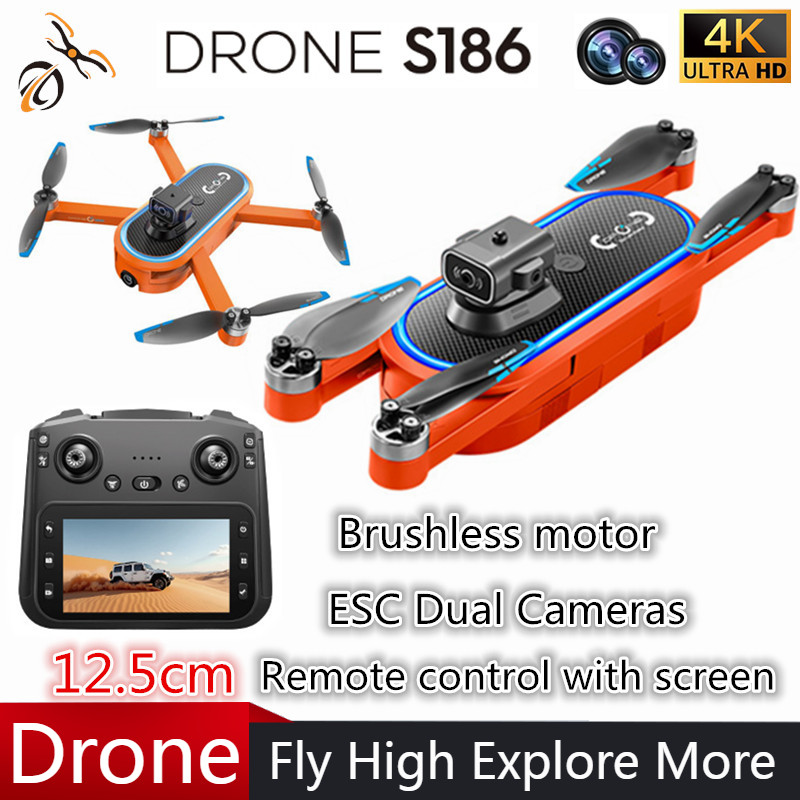 2025 S186 Drone Professional 4 - Drone Rc Gps ulasan dan harga
