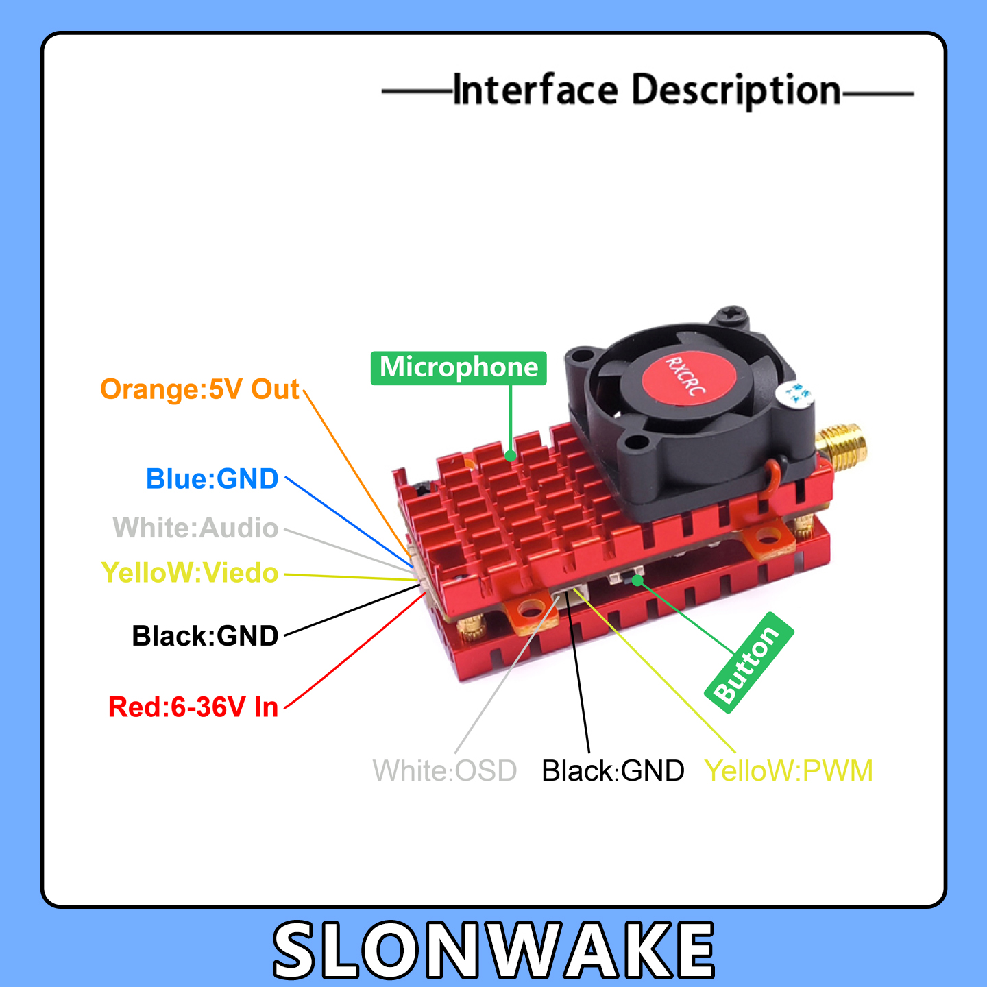 SLONWAKE 5.8G 2W VTX FPV 1800T - Drone Rc Harness ulasan dan harga