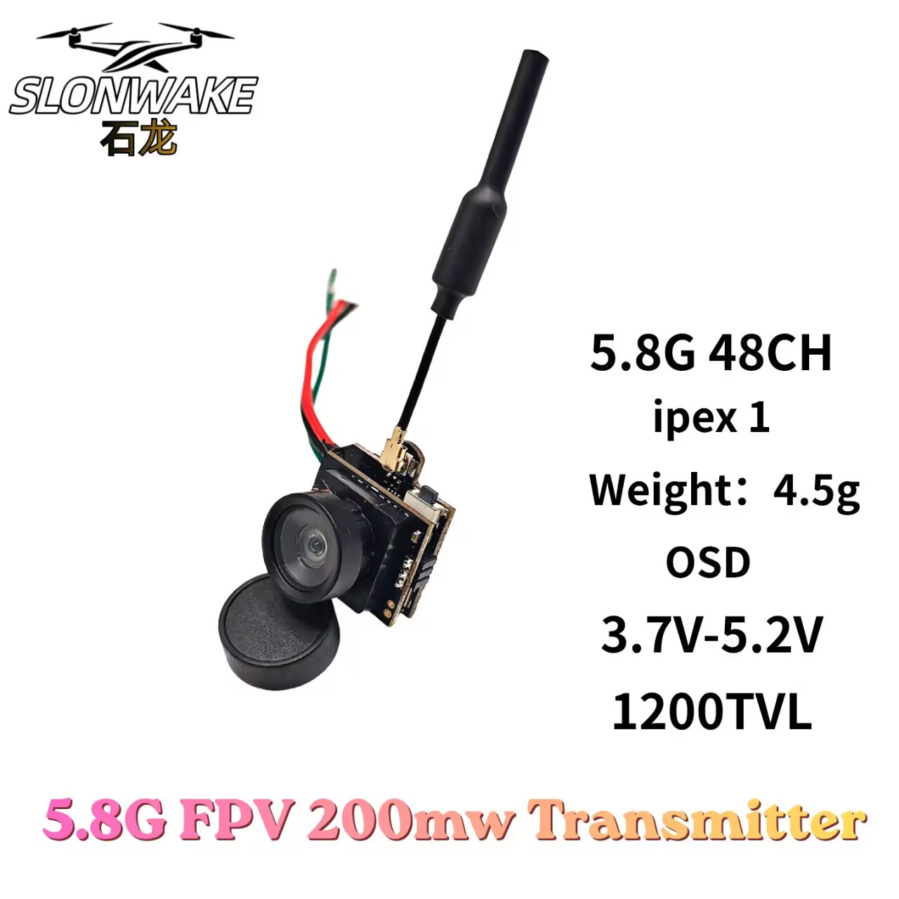 SLONWAKE 5.8G Analog VTX Trans - Drone Rc With Camera ulasan dan harga